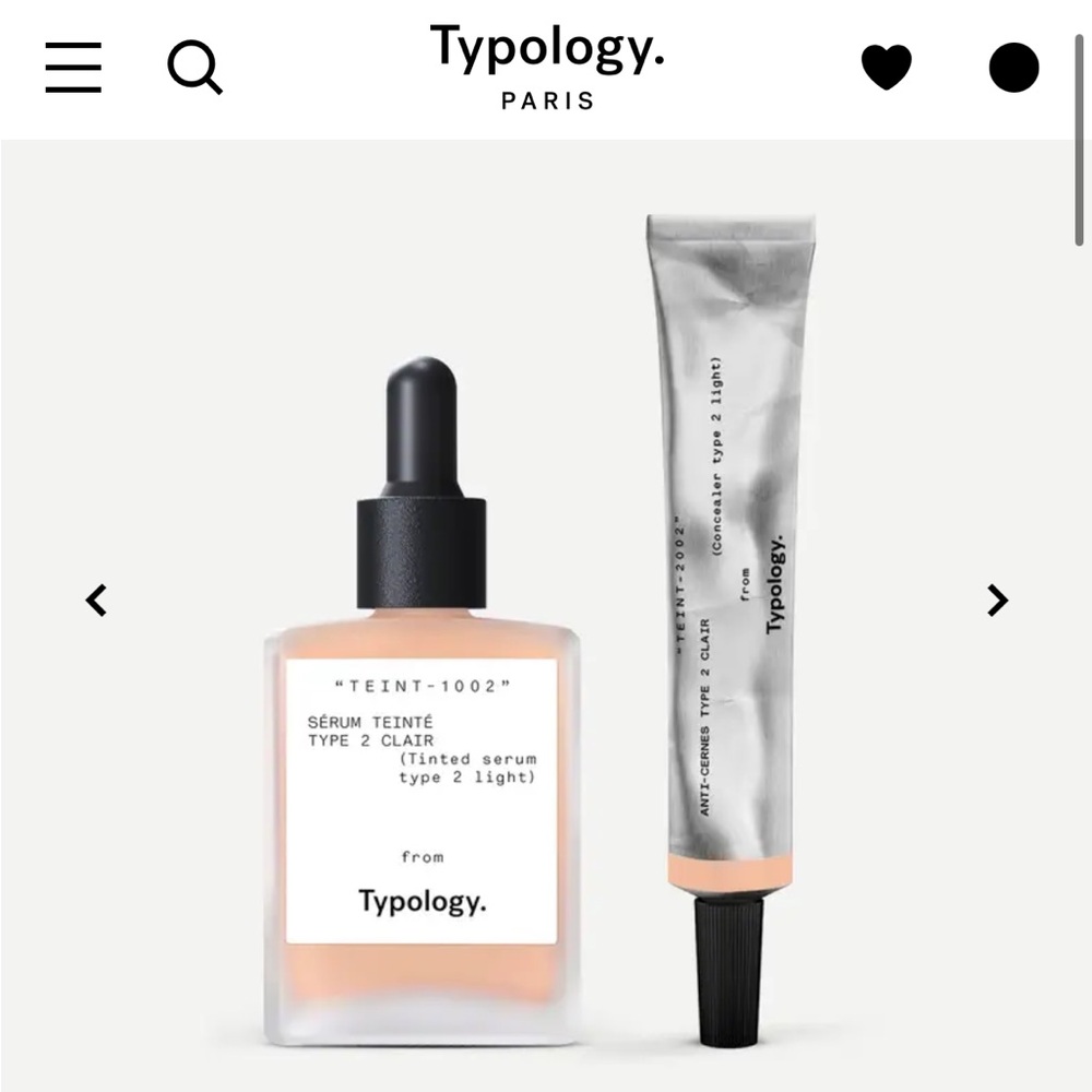 Typology Tinted Complexion Duo
Serum + Concealer